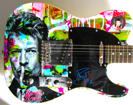 David Bowie Custom Autographed Guitar