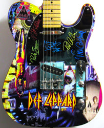 Def Leppard Autographed Custom Guitar