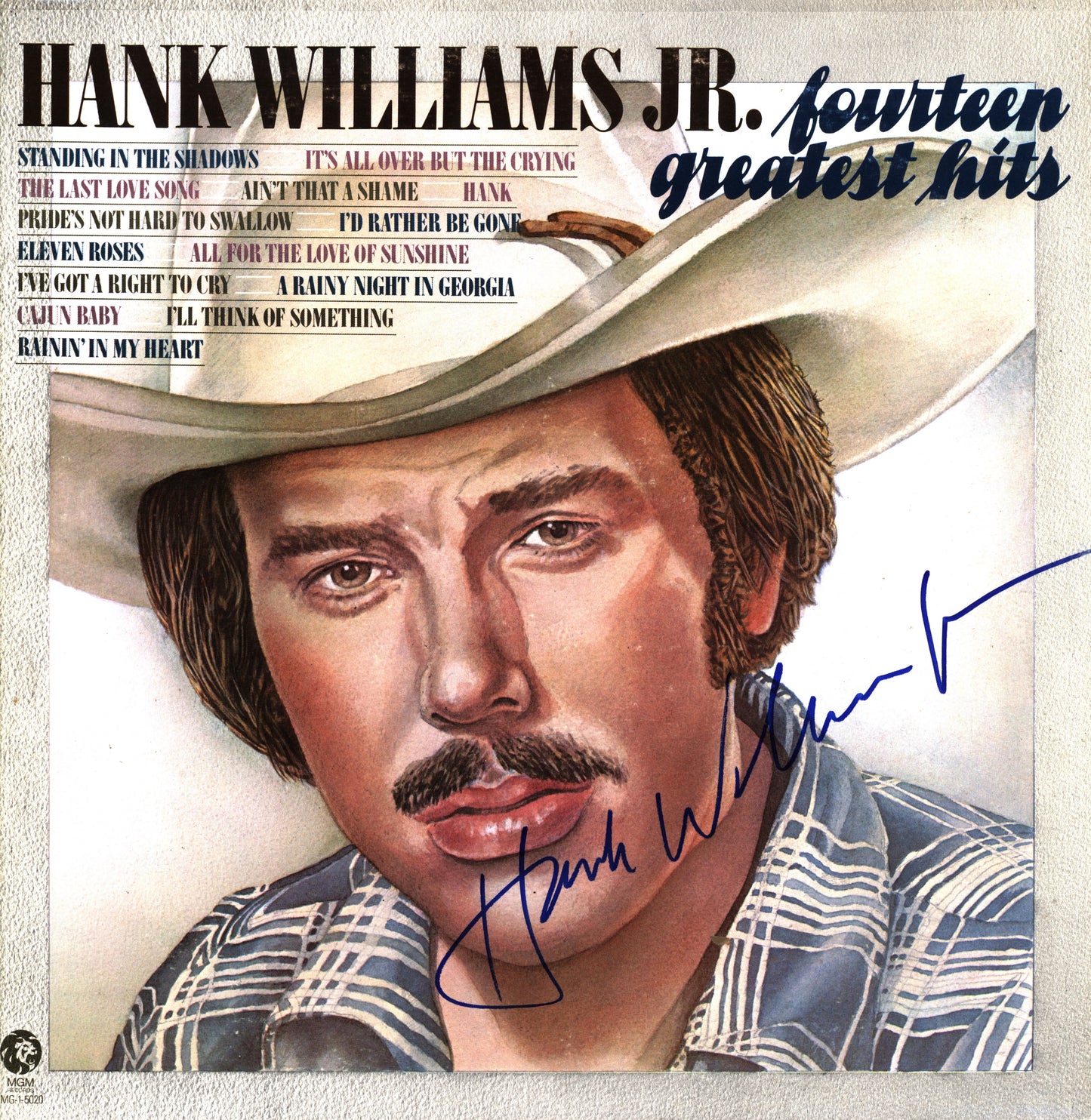 Hank Williams Jr Autographed LP