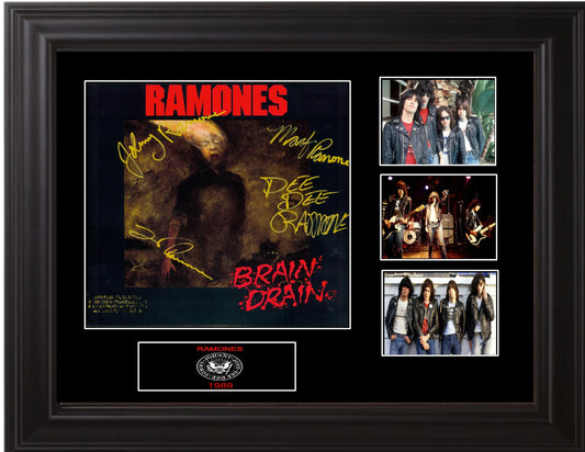 Ramones Autographed LP Brain Drain - Zion Graphic Collectibles