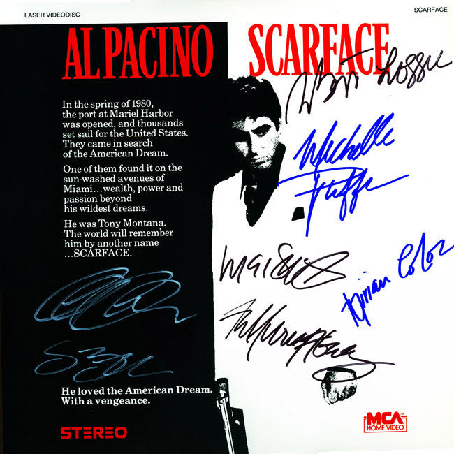 Scarface Cast Signed by 7 Movie Laser Disc - Zion Graphic Collectibles