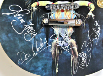 Eagles Autographed " One Of These Nights" guitar - Zion Graphic Collectibles