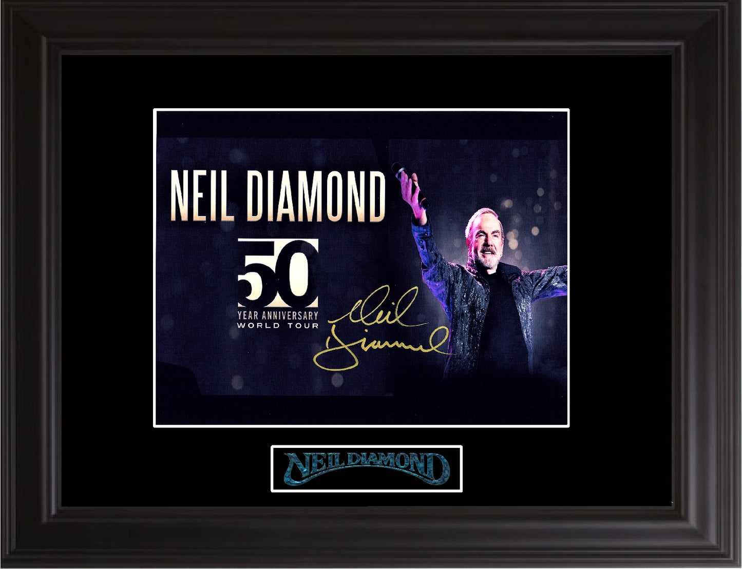 Neil Diamond Autographed 50th Anniversary tour  Photo - Zion Graphic Collectibles