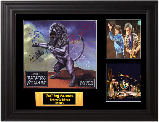 Rolling Stones Autographed bridges to babylon LP - Zion Graphic Collectibles